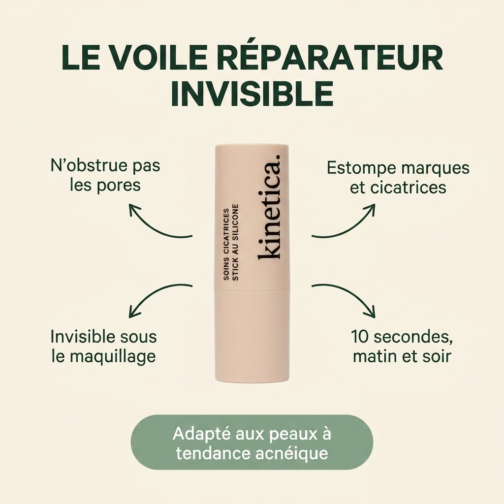 Kinetica Clarté — Soin Anti-Cicatrices & Marques d'Acné | Silicone Médical