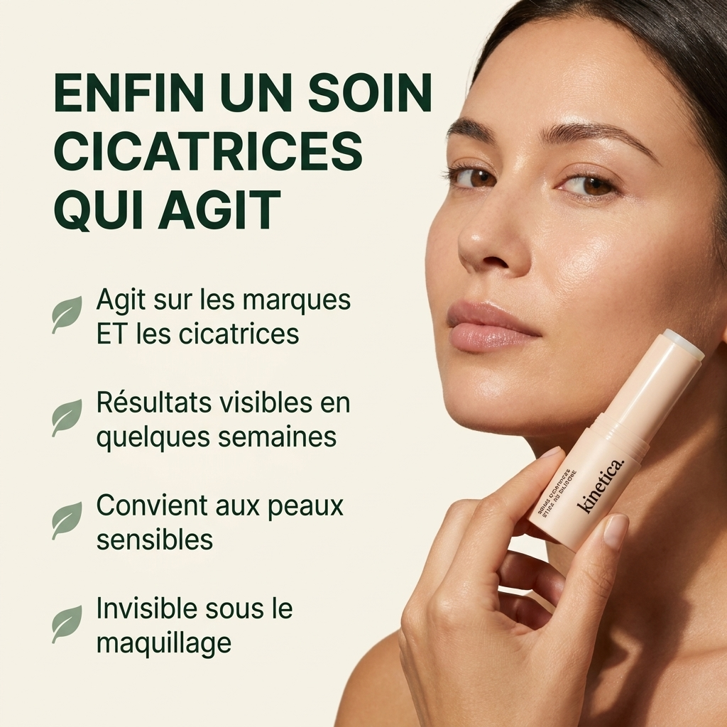 Kinetica Clarté — Soin Anti-Cicatrices & Marques d'Acné | Silicone Médical