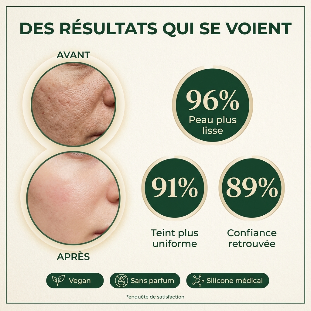 Kinetica Clarté — Soin Anti-Cicatrices & Marques d'Acné | Silicone Médical