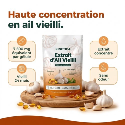 Haute concentration en ail vieilli - 7500 mg equivalent par gelule