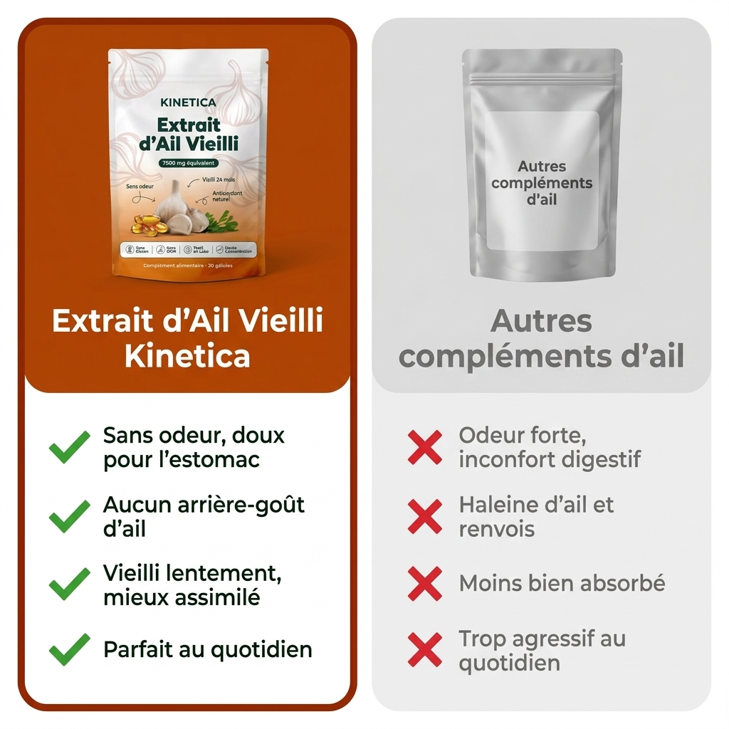 Kinetica compare aux autres complements d'ail
